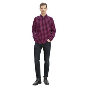 Old Navy Red and Blue Plaid Button Down Long Sleeve Shirt Size L